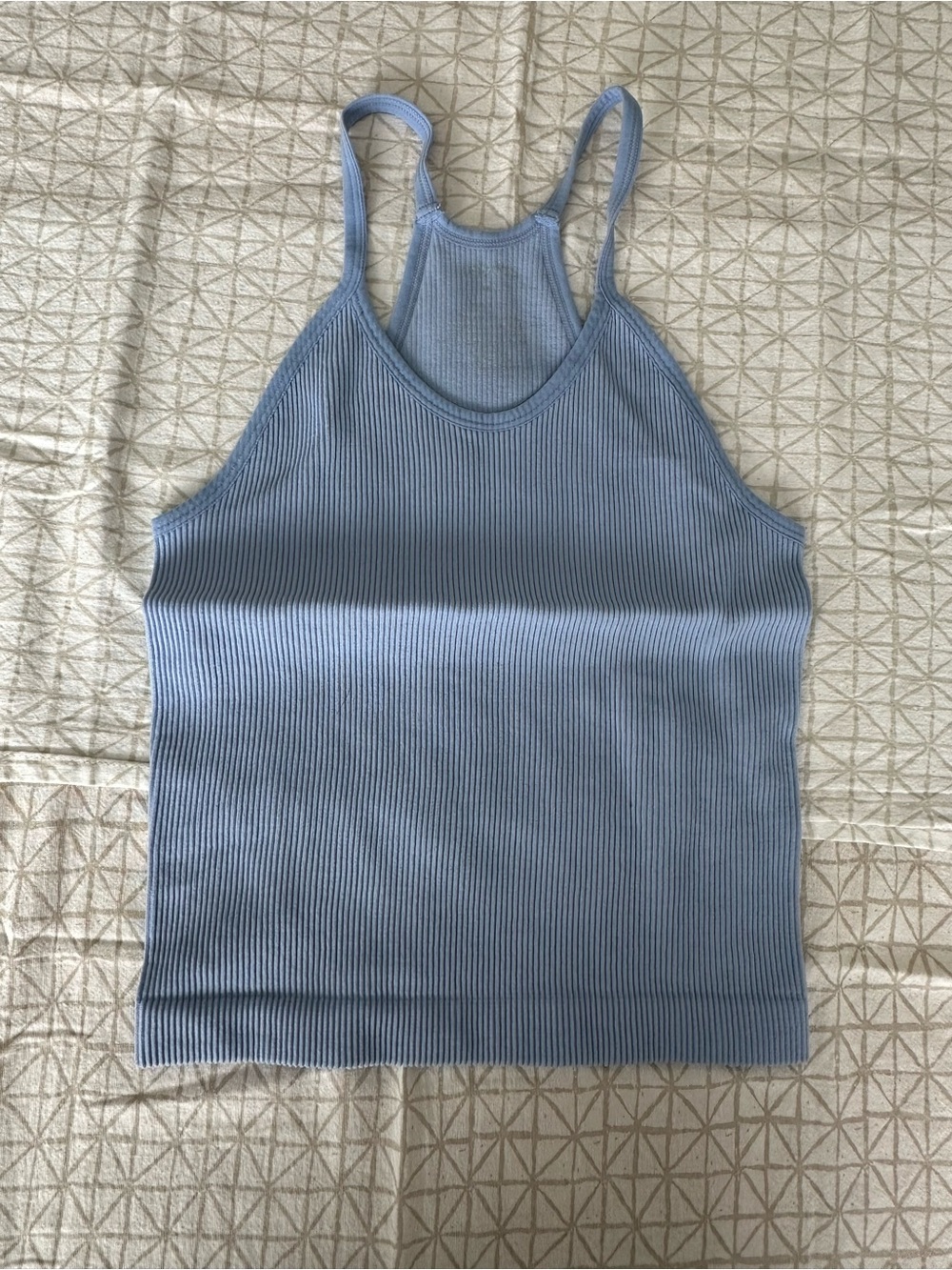 Ododos Light Purple Ribbed Racerback Crop Tank Top - Women